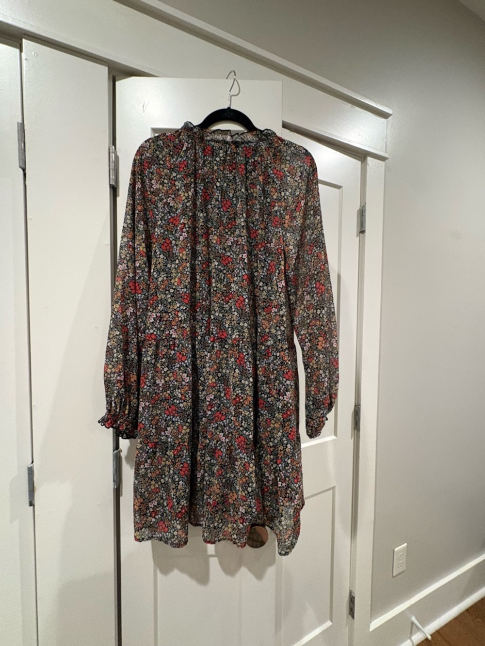 Show Me Your MuMu Black Floral Long-Sleeve Swing Dress - Picture 4 of 5